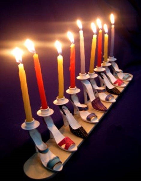 high heel menorah